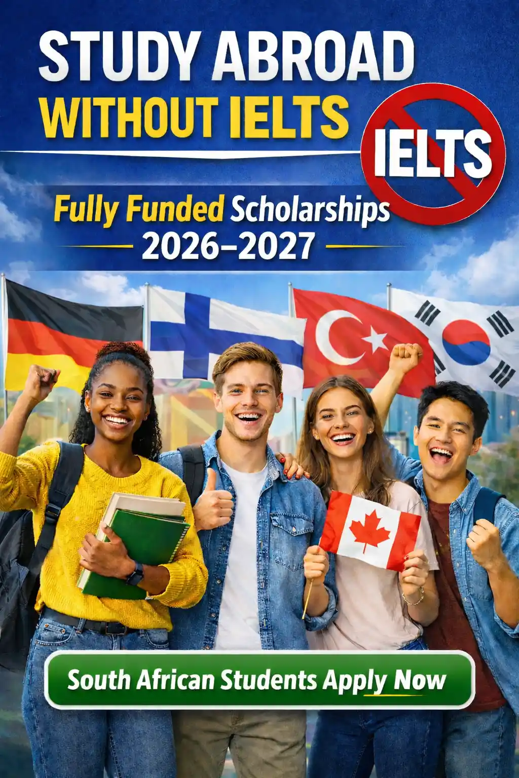 Fully Funded Scholarships Without IELTS for South African Students 2026 ...