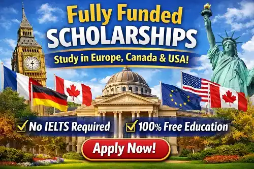 Fully funded scholarships without IELTS for international students 2026