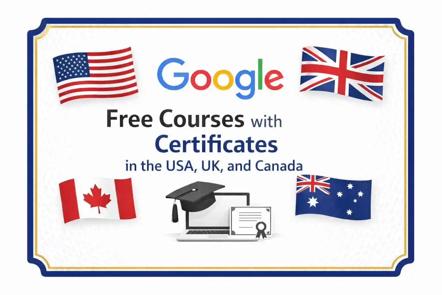 Google Free Courses with Certificates in the USA, UK, and Canada